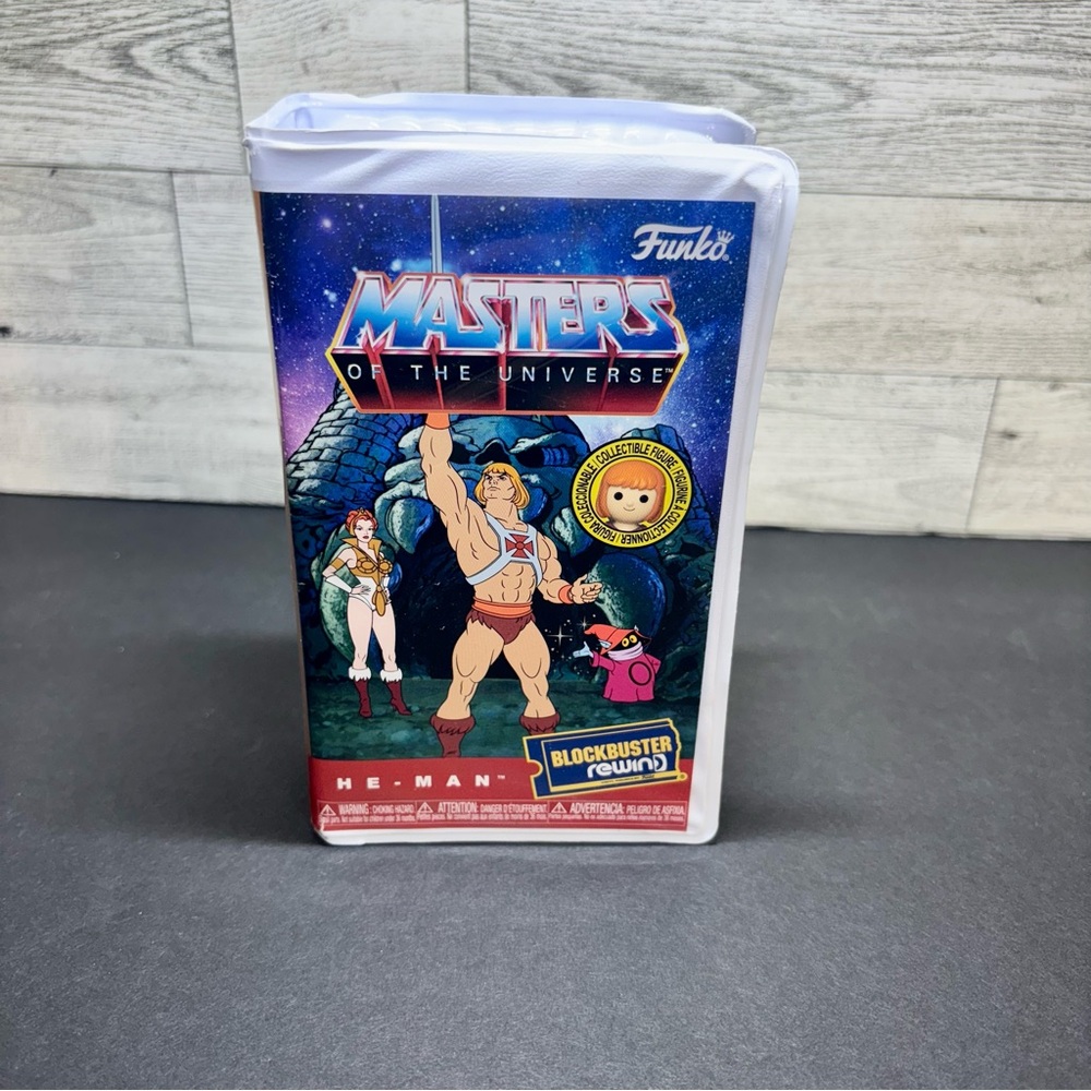 FUNKO‎ MASTERS OF THE UNIVERSE "BLOCKBUSTER REWIND" FIGURE+CARD+CASE (HE-MAN)